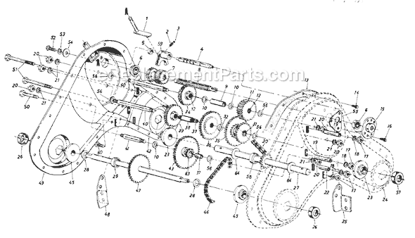 MTD 0434A/850-0035 (1989) 18" 5 HP Chain Drive Tiller Page C Diagram