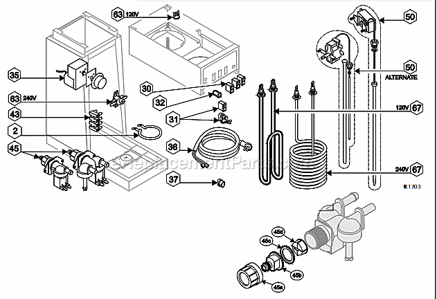 Bloomfield 8573 Koffee-King Modular Brewing System Electrical Components Diagram