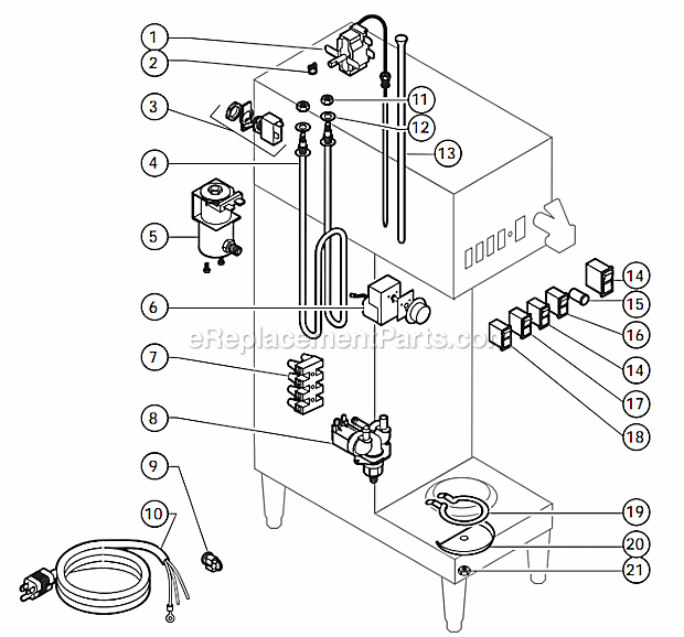 Bloomfield 9102A Satellite Coffee Brewer Page B Diagram