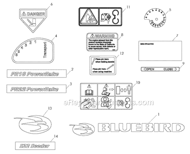 Bluebird PR22H5FBA (968999428)(2010-04) Power Rake Page D Diagram