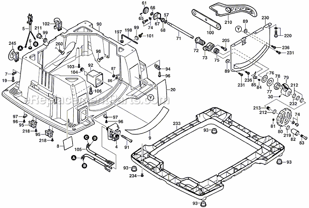 Bosch 4100DG-09 (3601L13010) 10" Worksite Table Saw Page C Diagram