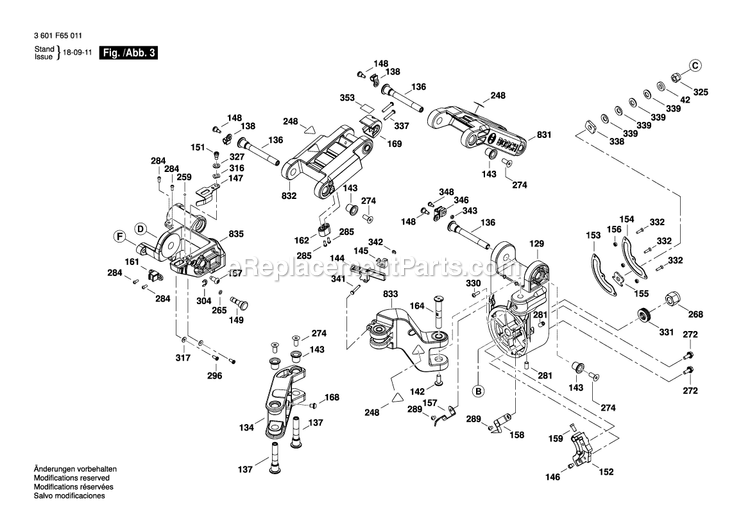 Bosch GCM12SD (3601F65011) Slide Mitre Saw Page C Diagram