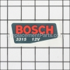 Bosch Reference Plate part number: 2610995409