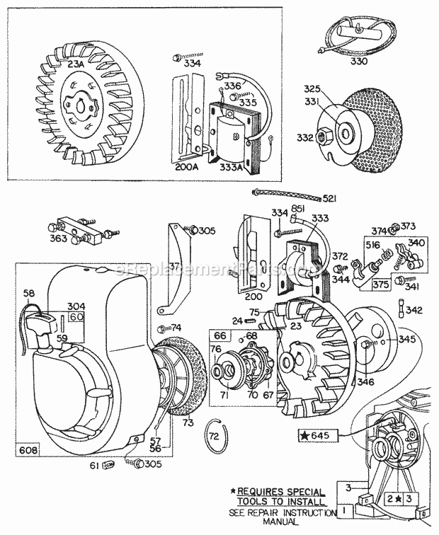 Briggs and Stratton 060101-9400-49 Engine Flywheel Blower Hsg Elect Diagram