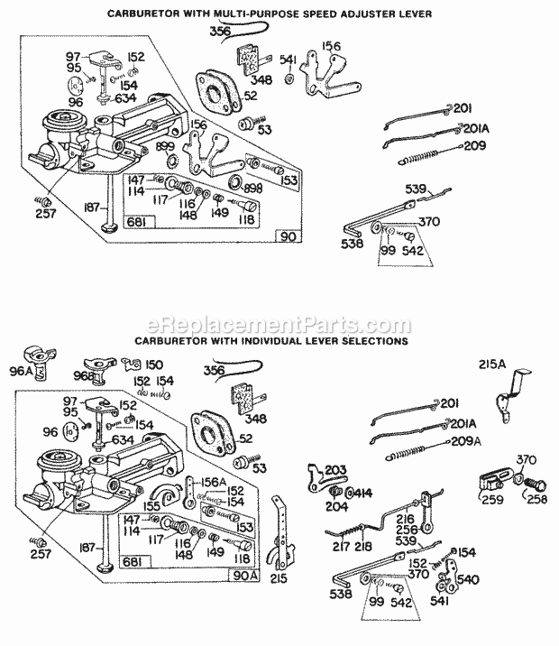 Briggs and Stratton 060101-9400-51 Engine Carburetor Assy Diagram