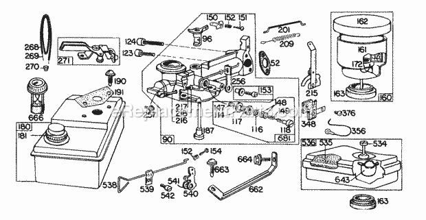 Briggs and Stratton 060501-9410-42 Engine CarburetorsAircleanersFuel Diagram
