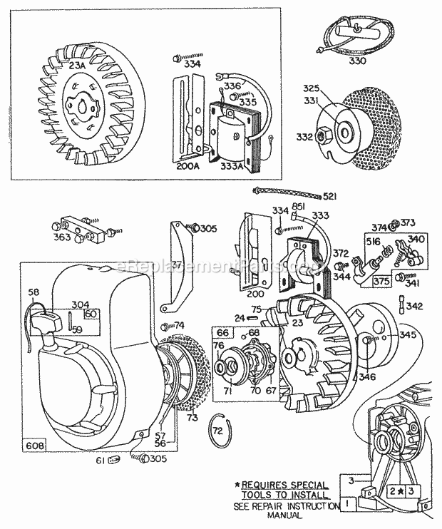 Briggs and Stratton 061332-0121-99 Engine CarburetorsAircleanersFuel Diagram