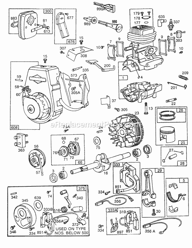 Briggs and Stratton 062032-0131-99 Engine CylinderElectricalPiston Diagram