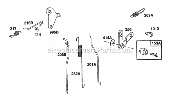 Briggs and Stratton 080202-2221-02 Engine Mech Gov Carb LinksLevers Diagram