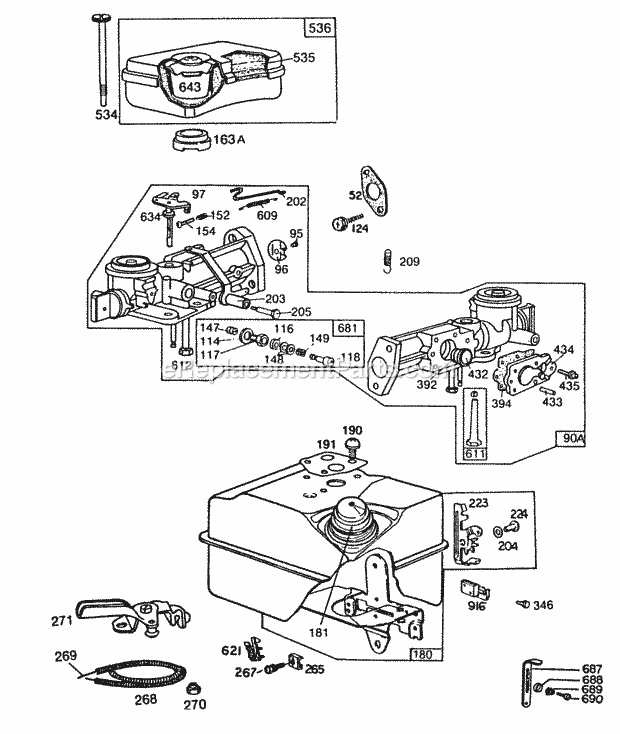 Briggs & Stratton 080212-8703-01 Engine CarburetorAir CleanerFuel Diagram