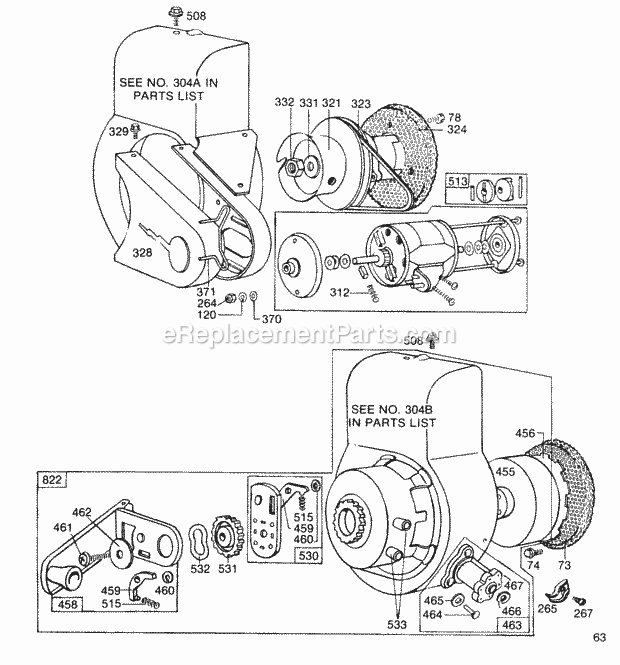 Briggs & Stratton 080331-0613-99 Engine Blower HsgsRewind Starters Diagram