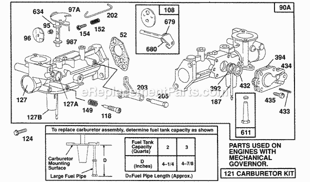Briggs and Stratton 082232-0349-01 Engine Pulsa Jet Carb(Mechanical) Diagram