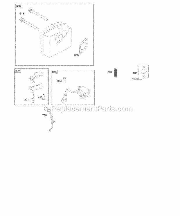 Briggs and Stratton 084132-0120-E8 Engine Electric Starter Flywheel Governor Spring Ignition Diagram