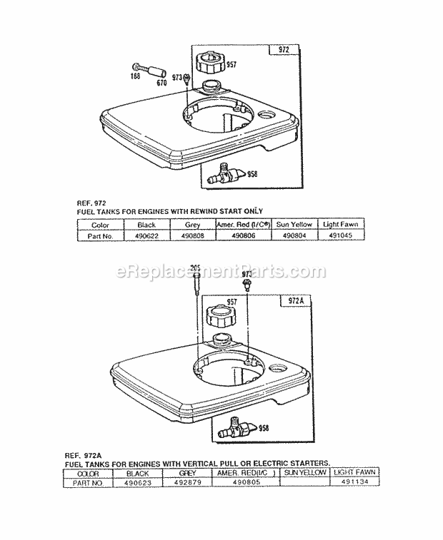 Briggs and Stratton 090702-3122-02 Engine Fuel Tank Assemblies Diagram