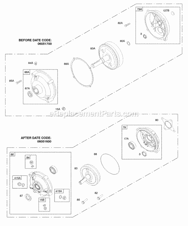 Briggs and Stratton 091202-0016-01 Engine Gear Reduction Diagram