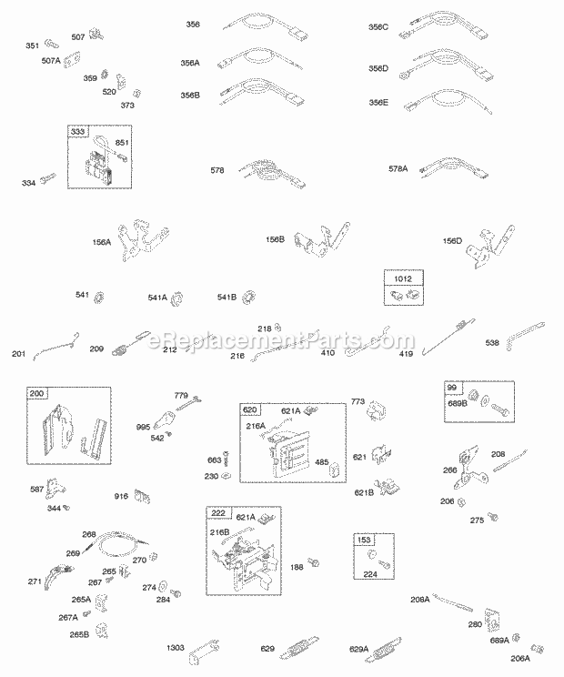 Briggs & Stratton 091232-1207-E1 Engine Controls Governor Spring Ignition Diagram