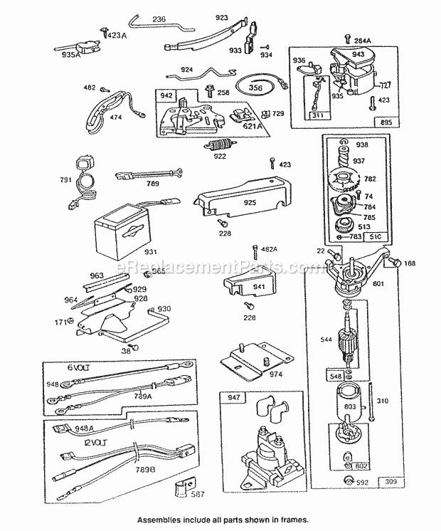 Briggs and Stratton 092987-3139-01 Engine Electric Start Misc Elect Diagram