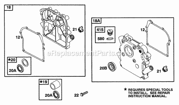 Briggs and Stratton 093212-0030-01 Engine Crankcase Cvrs Diagram