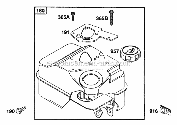 Briggs and Stratton 093212-0050-01 Engine Fuel Tank Diagram