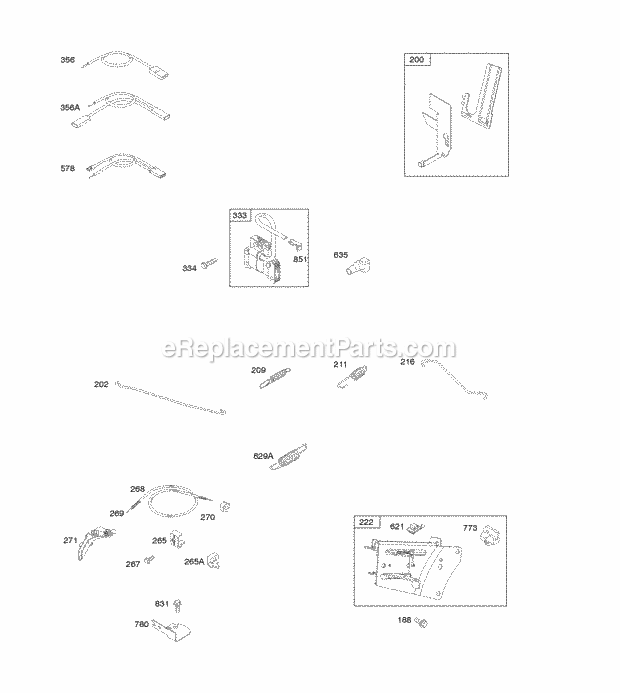 Briggs and Stratton 093302-0110-B1 Engine Controls Governor Spring Ignition Diagram