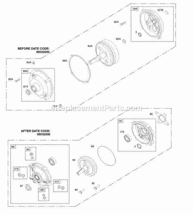 Briggs and Stratton 093302-0110-E1 Engine Gear Reduction Diagram