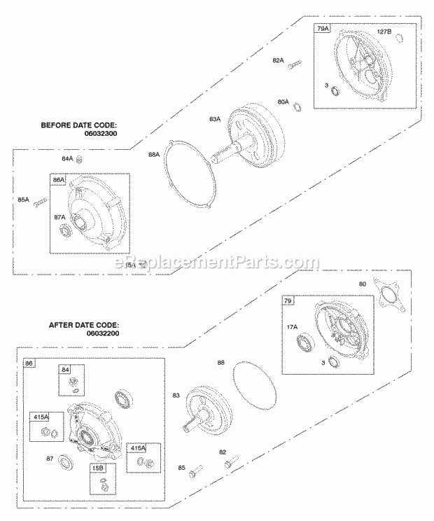 Briggs and Stratton 093452-0049-01 Engine Gear Reduction Diagram