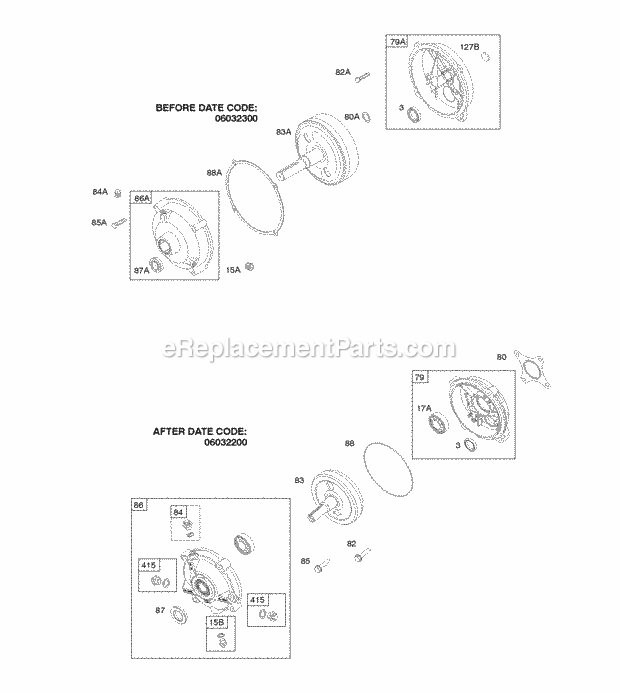 Briggs and Stratton 094002-0100-B1 Engine Gear Reduction Diagram