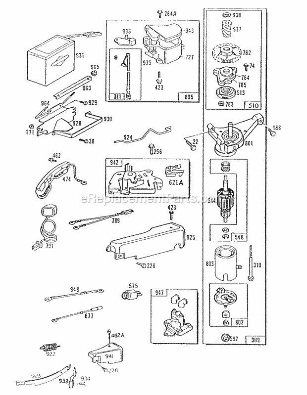 Briggs and Stratton 094908-0641-01 Engine Electric Start Electrical Diagram