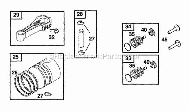 Briggs and Stratton 095902-3106-01 Engine Piston Grp Diagram