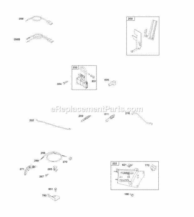 Briggs and Stratton 096302-0109-F1 Engine Controls Governor Spring Ignition Diagram