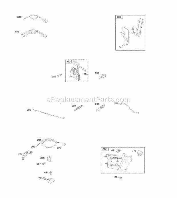 Briggs and Stratton 097302-0109-F1 Engine Controls Governor Spring Ignition Diagram