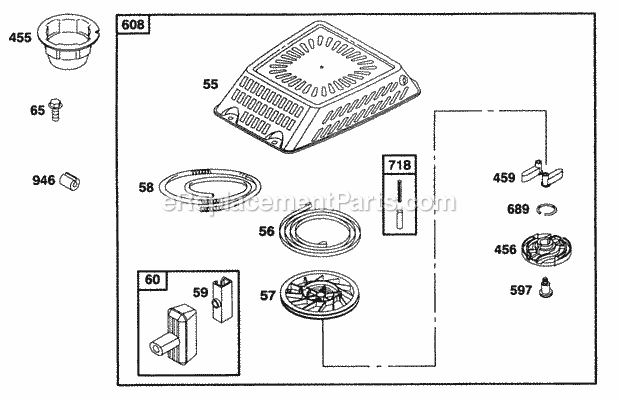 Briggs and Stratton 097772-0310-A2 Engine Rewind Assy Diagram