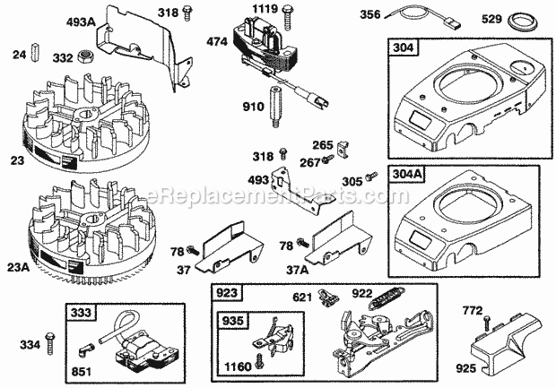 Briggs and Stratton 097772-0319-A1 Engine Blower Hsg Flywheels Elect Diagram