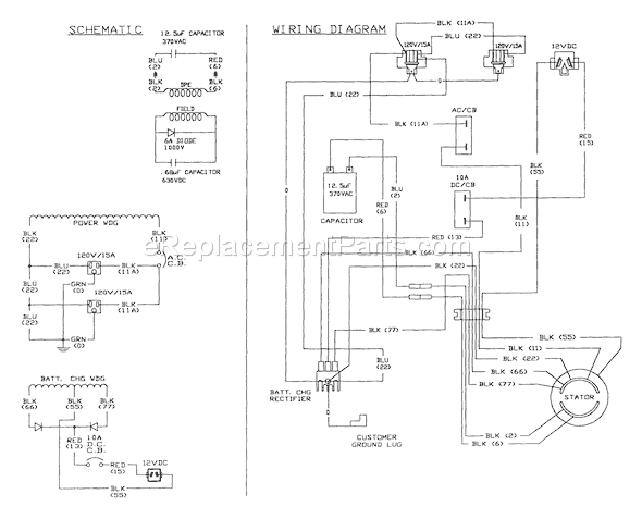Briggs and Stratton 1016-0 MEGA 2,500 Portable Generator Page C Diagram