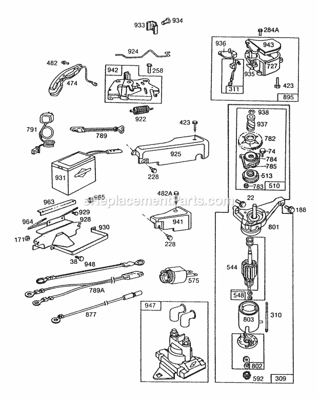 Briggs and Stratton 110988-1318-01 Engine Electric StarterElectrical Diagram