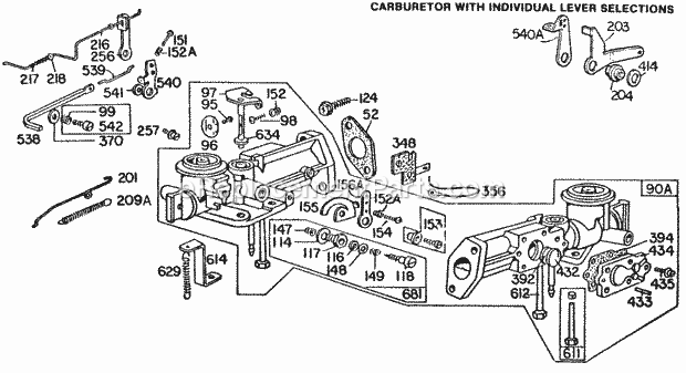Briggs and Stratton 111202-0149-99 Engine Carburetor Assemblies Diagram