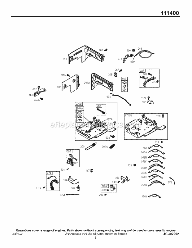 Briggs and Stratton 111432-0129-E1 Engine Controls Diagram