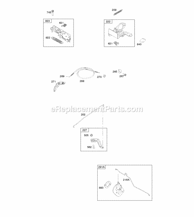 Briggs and Stratton 114P05-0873-F1 Engine Controls Governor Spring Thermostat Diagram