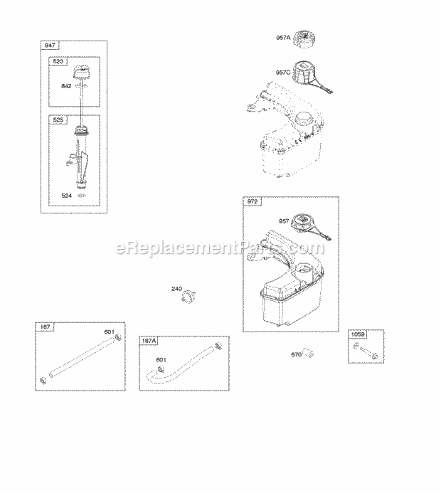 Briggs and Stratton 114P05-0873-F1 Engine Fuel Supply Lubrication Diagram