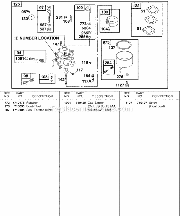 Briggs and Stratton 115432-0038-01 Engine Page G Diagram