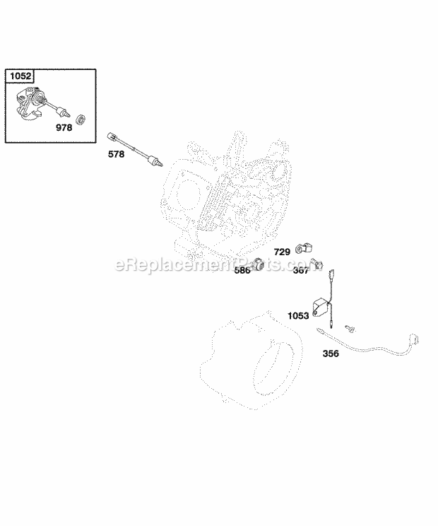 Briggs and Stratton 117432-0235-B2 Engine Oil Sensor Group Diagram