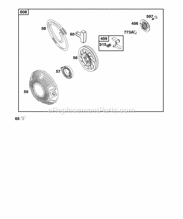 Briggs and Stratton 118432-0061-B1 Engine Rewind Starter Diagram