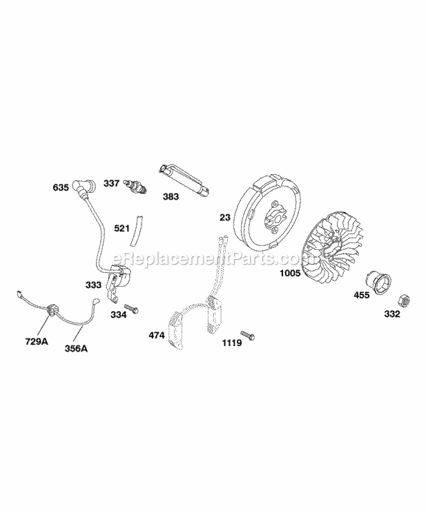 Briggs and Stratton 118437-0143-B1 Engine Flywheel Ignition Diagram