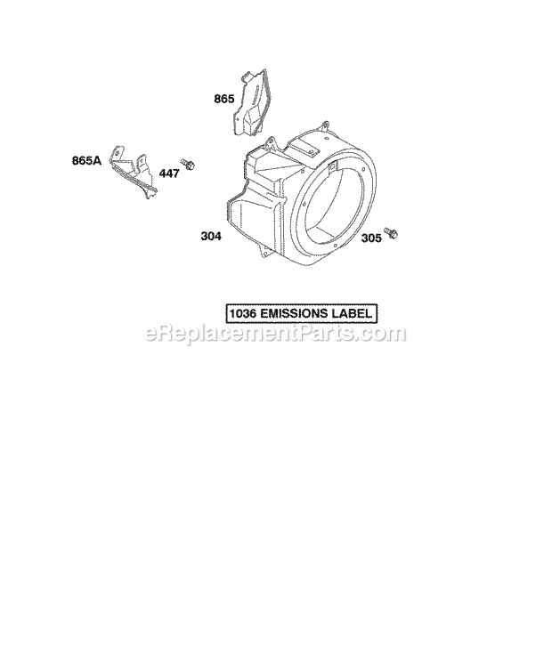 Briggs and Stratton 118437-0159-E1 Engine Blower Housing Diagram