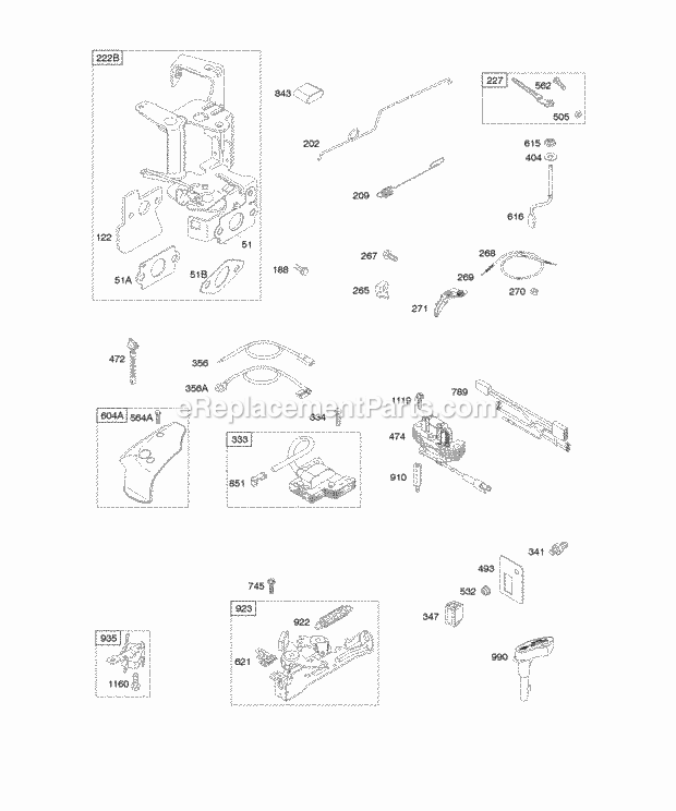 Briggs and Stratton 120612-0133-B2 Engine Controls Flywheel Brake Governor Spring Ignition Diagram