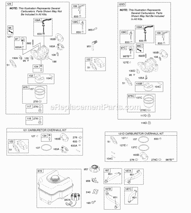 Briggs & Stratton 121012-0112-E8 Engine Carburetor Diagram