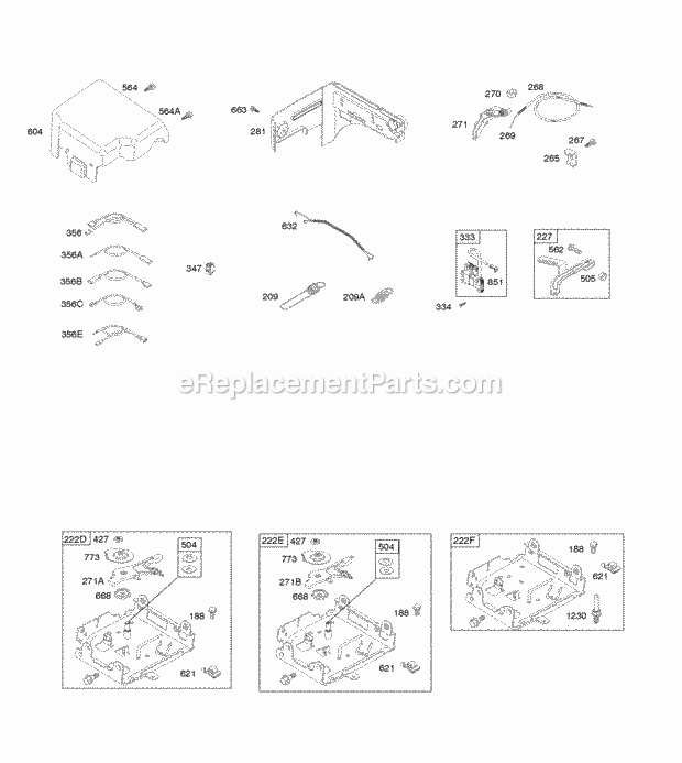 Briggs & Stratton 121012-0114-E8 Engine Controls Fuel Supply Ignition Diagram