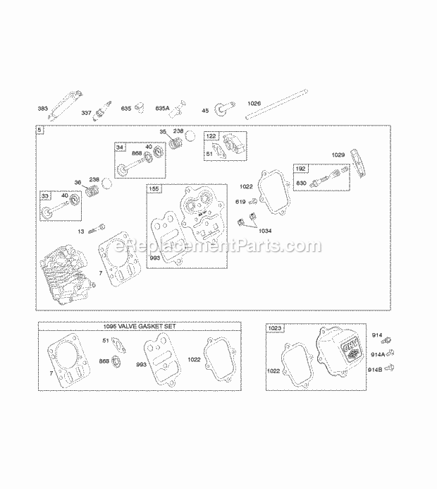 Briggs & Stratton 121012-0114-E8 Engine Cylinder Head Diagram