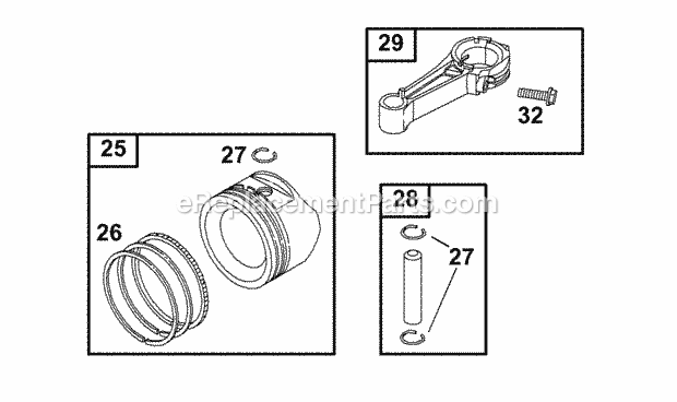 Briggs and Stratton 121702-0103-01 Engine Piston Group Diagram