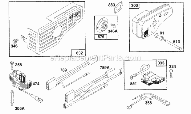 Briggs and Stratton 121802-0106-01 Engine Muffler Electrical Diagram